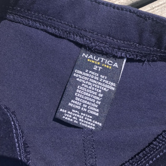 Nautica anchors two piece set top ruffle butt shorts 2T NWT - Picture 8 of 9